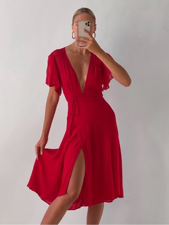 Reformation Red Dress Size L